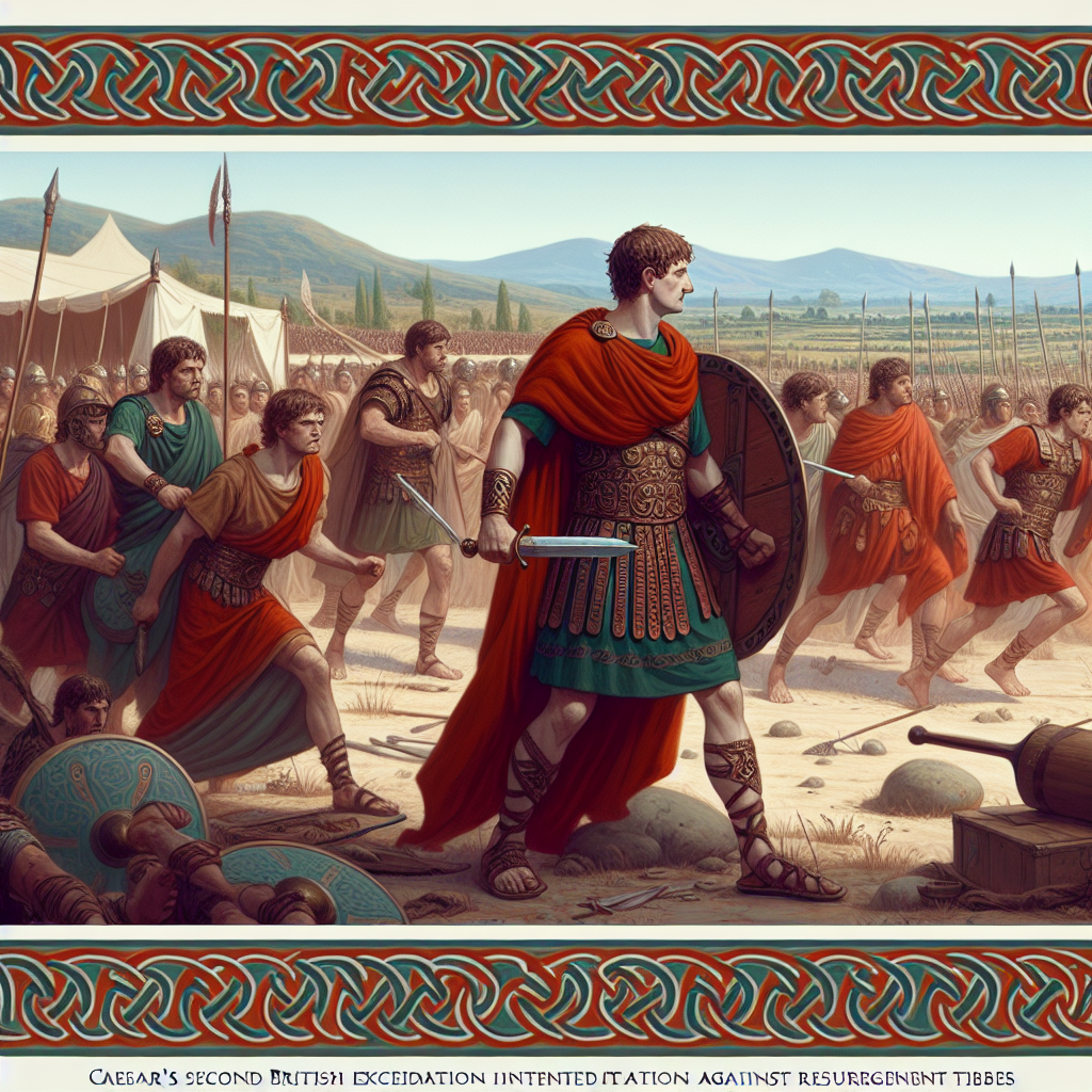 Caesar’s second British expedition; intensified operations across Gaul against resurgent tribes