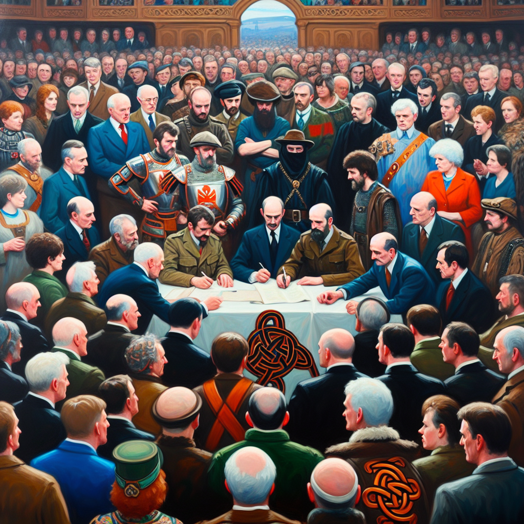Good Friday Agreement establishes power‑sharing; Omagh bombing by dissidents shocks the process